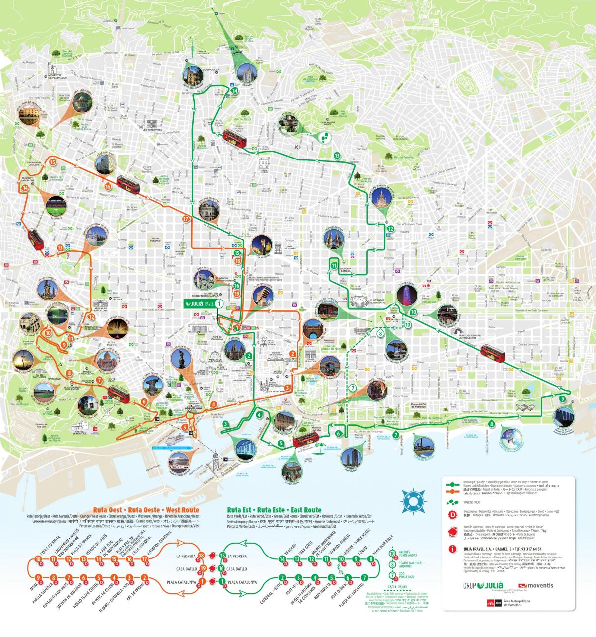 mapa atrakcji Barcelony 