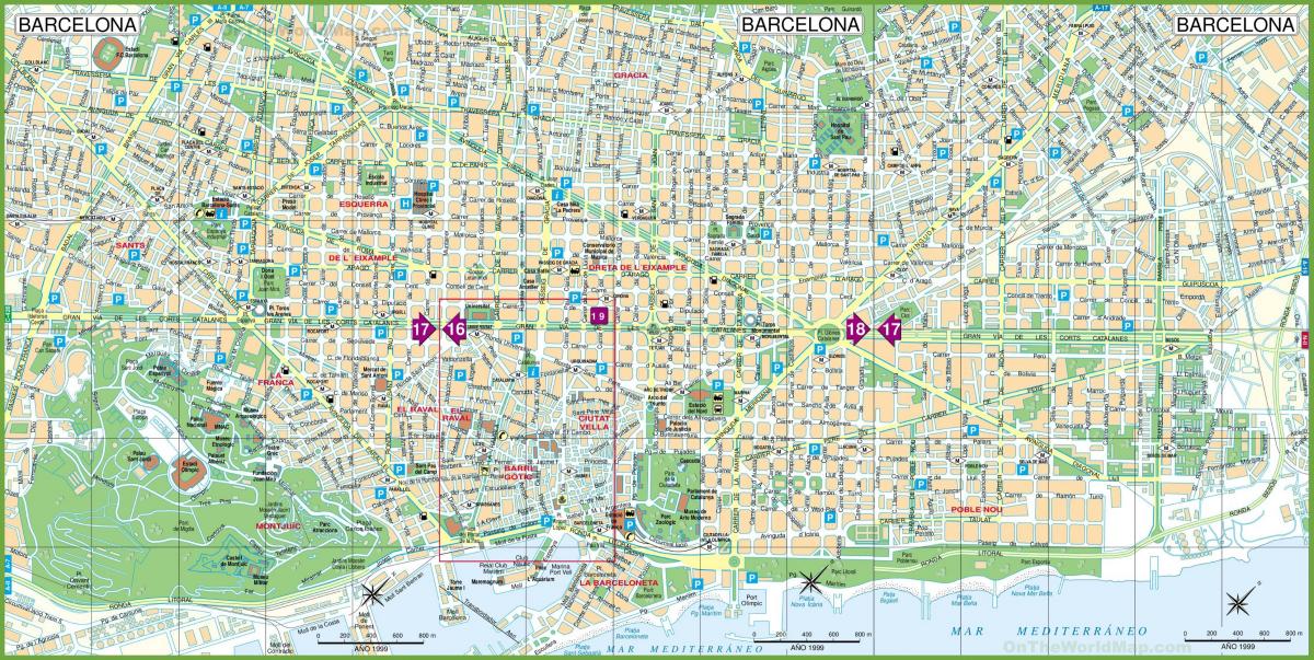 mapa Barcelony