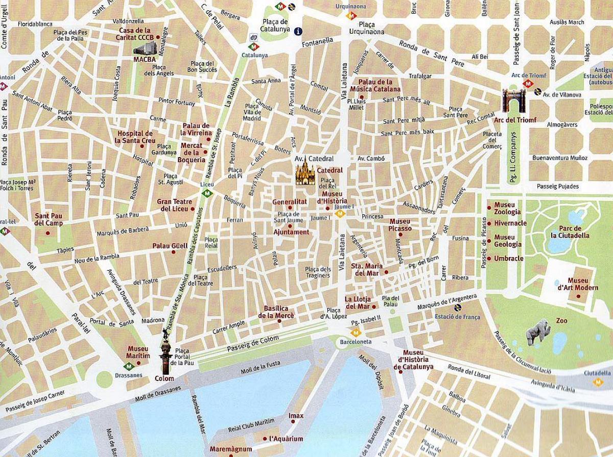 mapa Barcelony Stare miasto