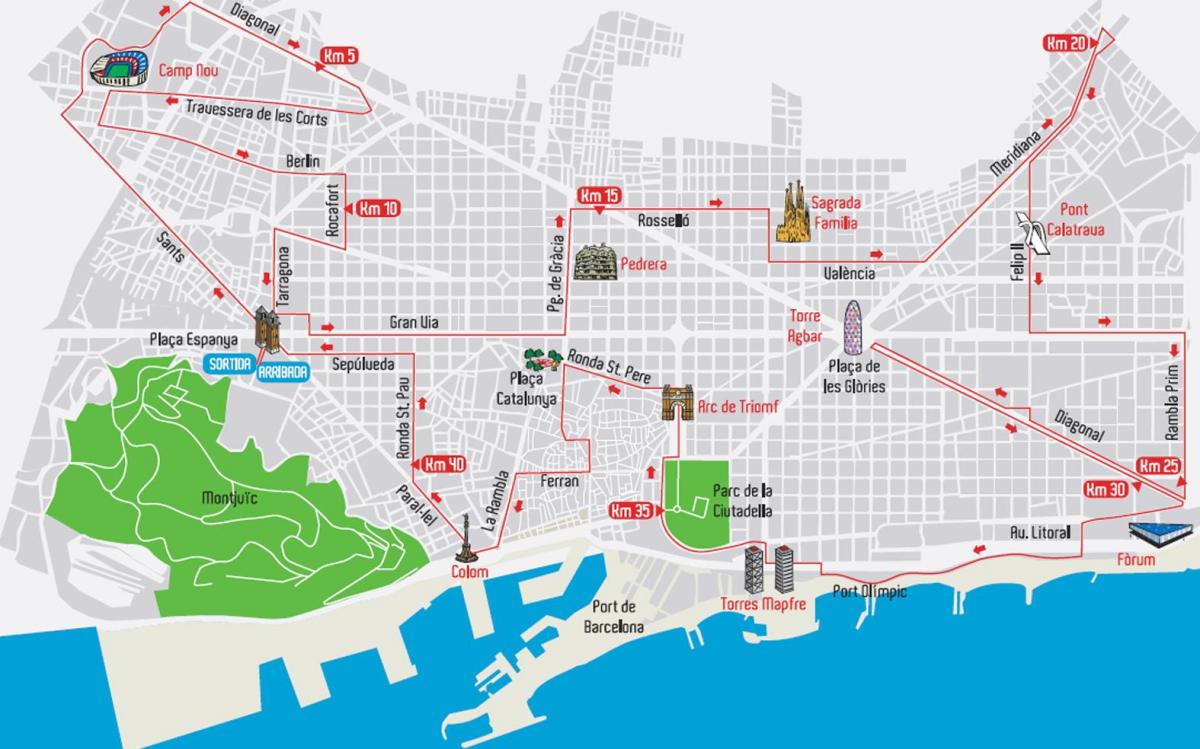 Camp Nou w Barcelonie na mapie