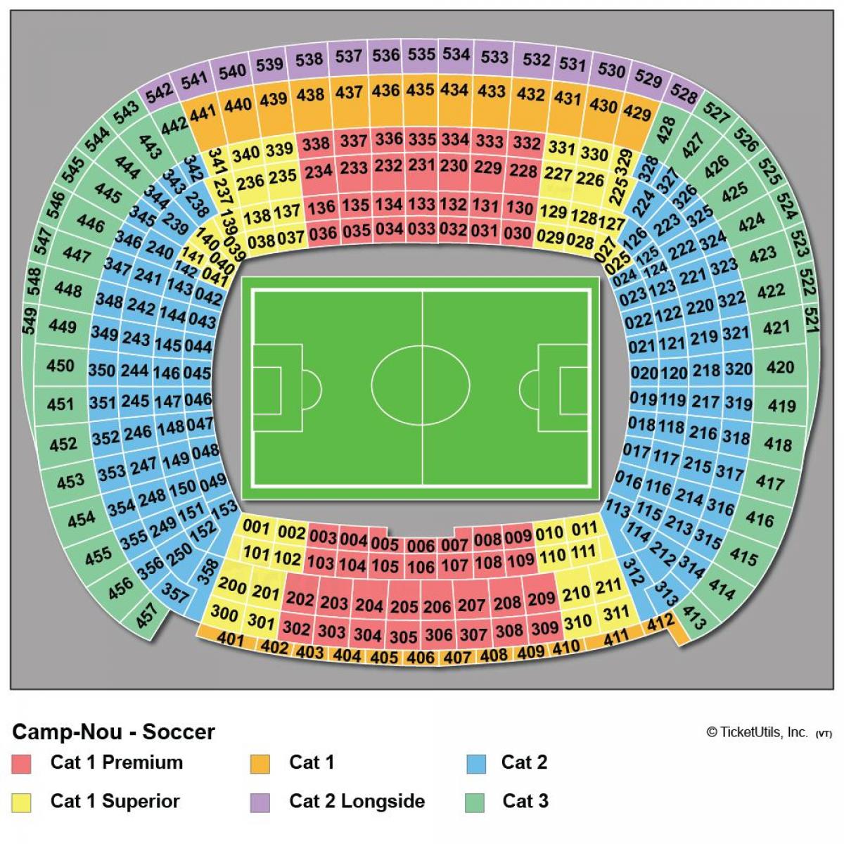 Camp Nou mapę stadionu siedzenia 