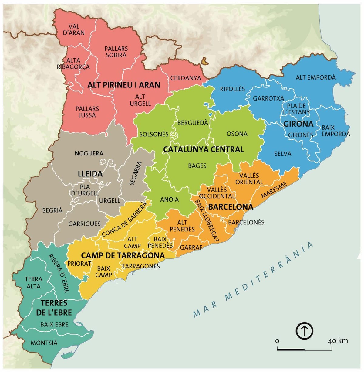 mapa Katalonii Barcelona