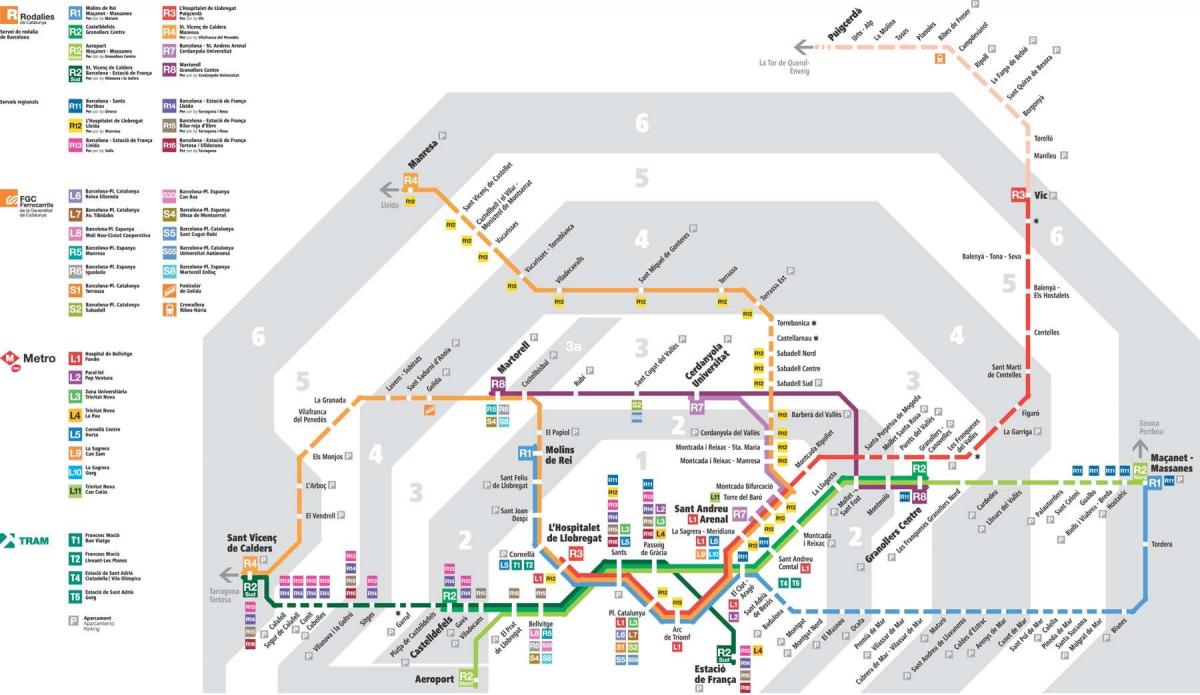 pociąg Barcelona mapa Renfe