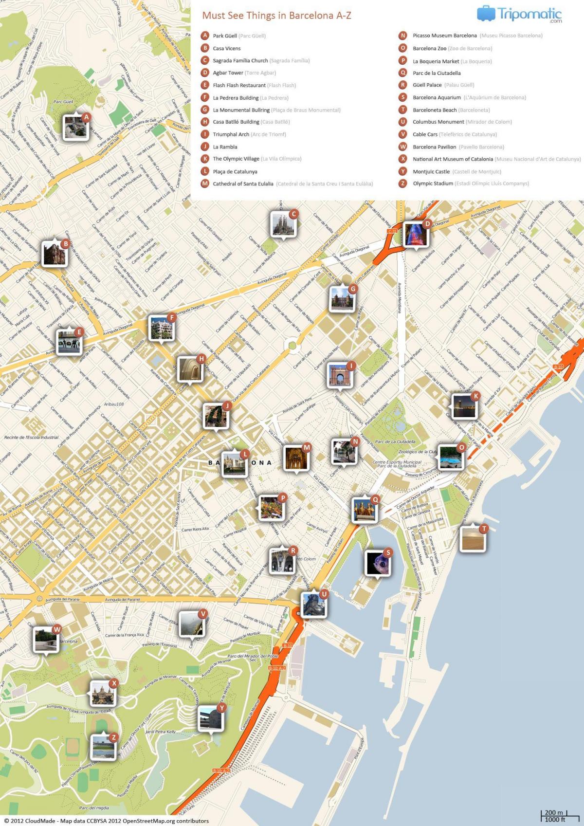 okulary Barcelona interesów mapie