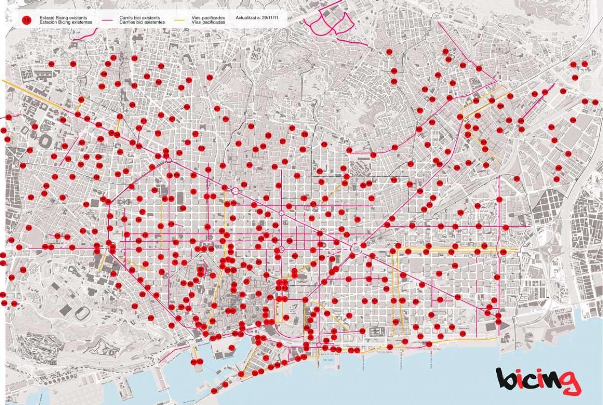 systemie Bicing mapie Barcelony