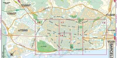 Mapa Barcelony drodze