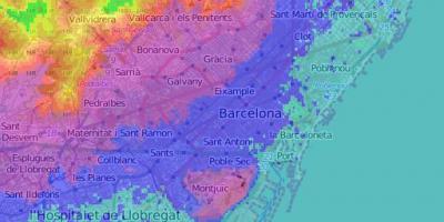 Mapa topograficzna Barcelony