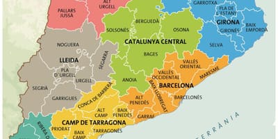 Mapa Katalonii Barcelona