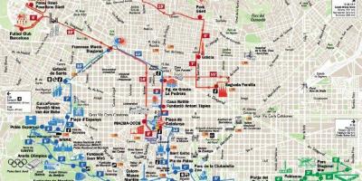 Chodzenie Barcelona mapa