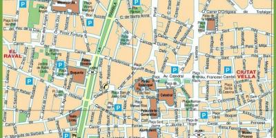 Mapa centrum miasta Barcelona 