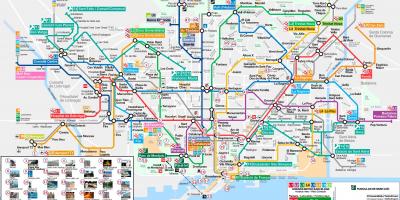 Metro Barcelona mapa atrakcji turystycznych