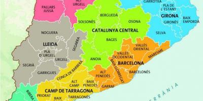 Mapa Barcelony regionie