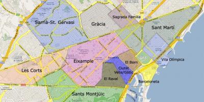 Mapa okolic Barcelony