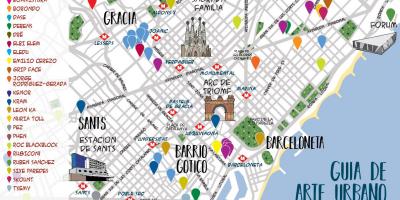 Barcelona street-art na mapie